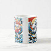 神日本の川素晴らし波 コーヒーマグカップ (中央)