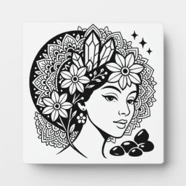 神曼荼羅美術フェミニンフローラ水晶板 フォトプラーク