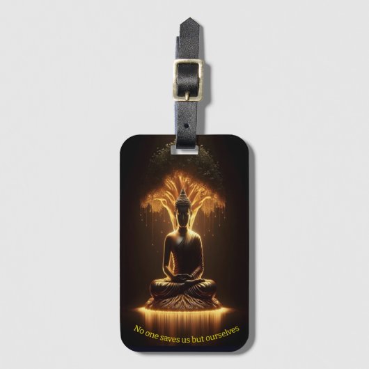 神木の下に仏が光る ラゲッジタグ (正面縦)