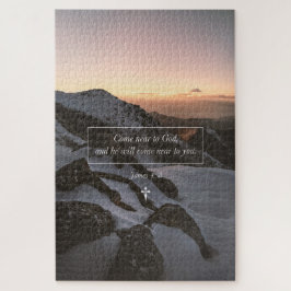神来に近くヤコブ4: 8 Christian Bible Verse ジグソーパズル