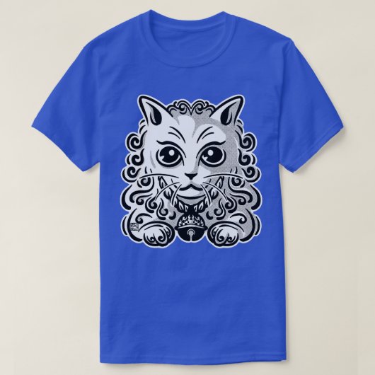 神格化した白猫 Tシャツ (デザイン正面)