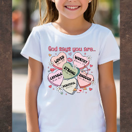 神様があなたに伝えるメッセージ... キリスト教徒のためのバレンタインデザインTシャツ Tシャツ