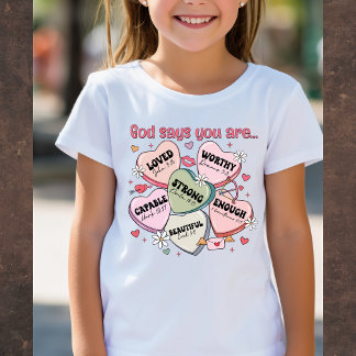 神様があなたに伝えるメッセージ... キリスト教徒のためのバレンタインデザインTシャツ Tシャツ
