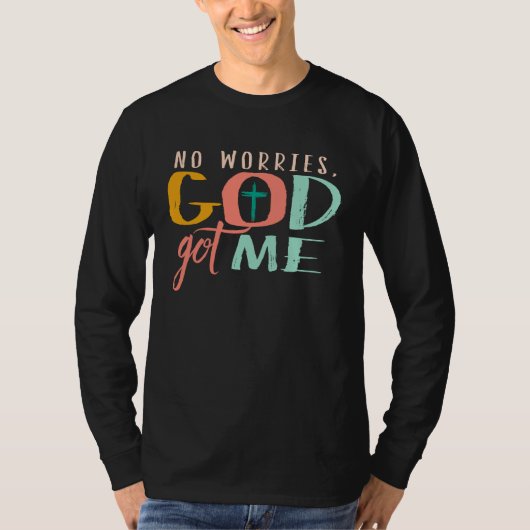 神様が守ってくれる 心配無用 アフリカ系アメリカ人 クリスチャン C Tシャツ (正面)