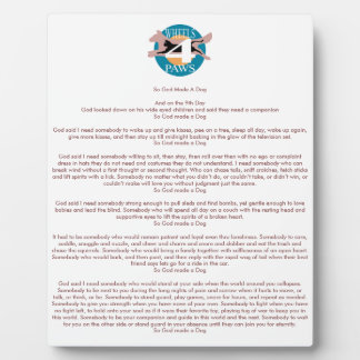 「神様が犬を作った」という額 フォトプラーク