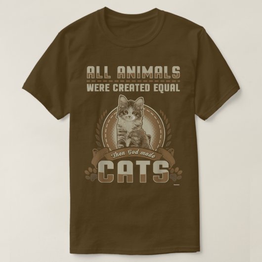 神様が猫を生み出したTシャツ Tシャツ (デザイン正面)