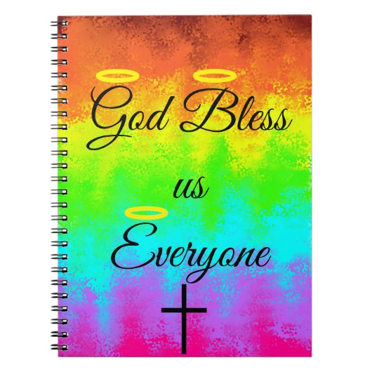 「神様が皆さんを祝福」レインボースパイラルノート ノートブック (正面)