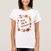 神様が私たちみんなを祝福してくださる 感謝祭/秋 クリスチャン Tシャツ (正面)