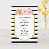 神様と妻の結婚式のお祝い カード (黄色い花)