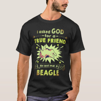 神様にお願いしたよ - 真の友達 - ビーグル Tシャツ