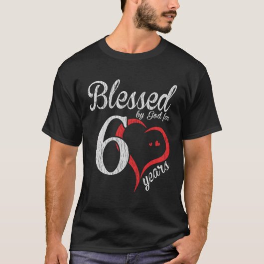 神様に祝福された60歳の誕生日おめでとう Tシャツ (正面)