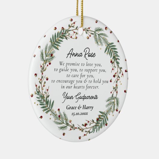 神様の両親が神様に約束する《キリスト教》洗礼式や命名式 セラミックオーナメント (右)