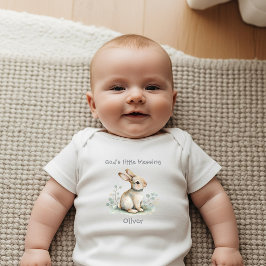 神様の小さな祝福うさぎ 新生児 ベビーボディスーツ