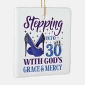 神様の恵みによって30歳の誕生日に踏み込む セラミックオーナメント (右)