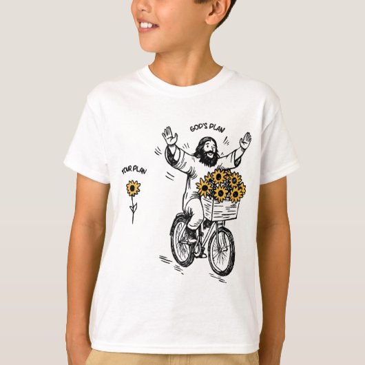 神様の計画と自分の計画 Tシャツ (正面)