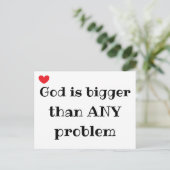 神様はどんな問題よりも大きいかわいい ポストカード (スタンド正面)