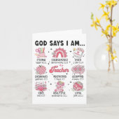 神様は私を教師バレンタイン・キリスト教聖書と言う カード (黄色い花)