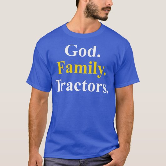神様ファミリーのトラクター農業 Tシャツ (正面)