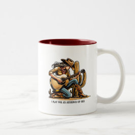 神様一人に向かって演奏するマグカップ ツートーンマグカップ