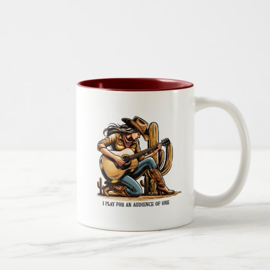 神様一人に向かって演奏するマグカップ ツートーンマグカップ (右)