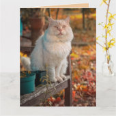 神様、いつもあなたのことを思い出すたびに感謝します 猫のカード カード (黄色い花)