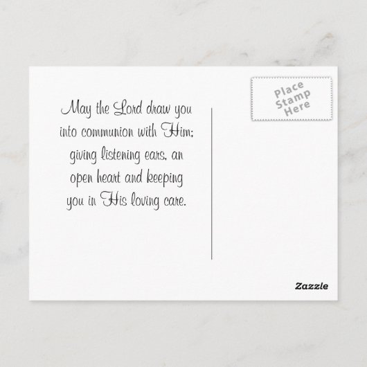 神様、私に真実を見せてください。私に本当の声を聞かせてください（花） ポストカード (裏面)