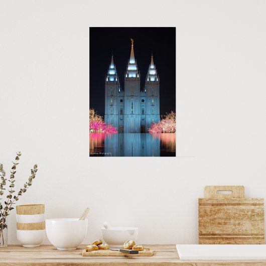 神殿の反射 ポスター (キッチン)