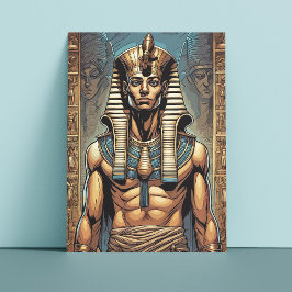 神殿の古代エジプトのファラオ ポストカード
