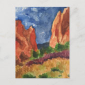 神殿水彩画絵画絵はがき ポストカード (正面)