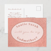 神母の提案 ローズゴールド ホワイト オーバル スクリプト ポストカード (正面/裏面)