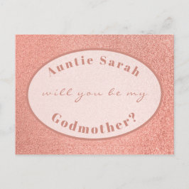 神母の提案 ローズゴールド ホワイト オーバル スクリプト ポストカード