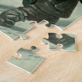 神父と息子が木を切り倒すヴィンテージクリスマス ジグソーパズル (側面)