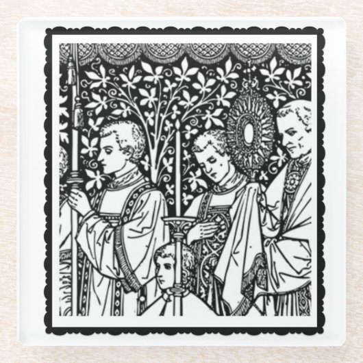 神父と聖餐式の最も神聖な修道院 ガラスコースター (正面)