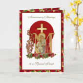 神父の誕生日祝福祭 聖母マリア カード (黄色い花)