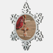 神父12回叙勲記念日バラと念珠 スノーフレークピューターオーナメント (右)