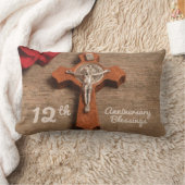 神父12回叙勲記念日バラと念珠 ランバークッション (ブランケット)