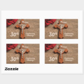 神父30周年記念バラと念珠 長方形シール (シート)