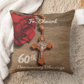 神父60世叙勲記念日バラと念珠 クッション (ブランケット)