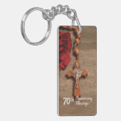 神父70周年記念バラとロザリオ キーホルダー (正面左)