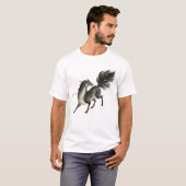 「神犬」Japanese style ink painting T-shirt Tシャツ (正面フル)