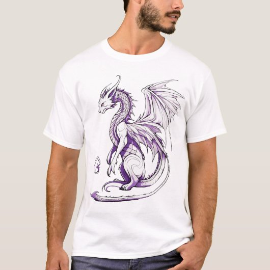 神獣&ドラゴンのアウトラインアート Tシャツ (正面)