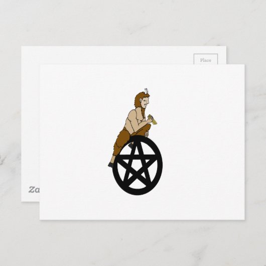 神異教のパンと星形五角形 ポストカード (正面/裏面)