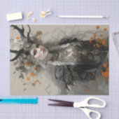 神異教の神と〔雄ジカの〕枝角 薄葉紙 (クラフト)