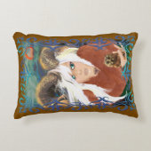 神異教の神、神秘ファンタジー枕 アクセントクッション (正面)