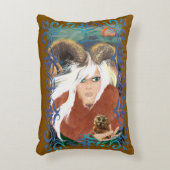 神異教の神、神秘ファンタジー枕 アクセントクッション (正面(垂直))