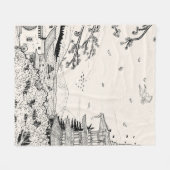 神社富士江戸時代インスパイア将軍 フリースブランケット (正面(横))