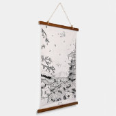 神社富士江戸時代インスパイア将軍 吊り下げ型タペストリー (傾斜あり)