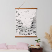 神社富士江戸時代インスパイア将軍 吊り下げ型タペストリー (寝室)