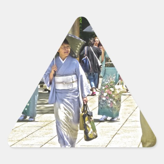 神社日本のフェスティバル 三角形シール (正面)