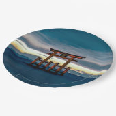 神社鳥居日本の門 ペーパープレート (アングル)